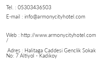 Armony City Hotel iletiim bilgileri